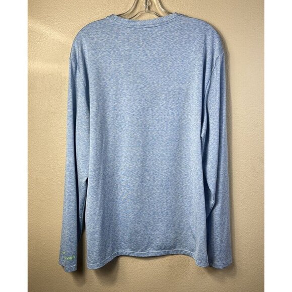 Vineyard Vines Long Sleeve Performance Space Dye Blue Tee T-shirt Men's M Medium - Picture 2 of 11